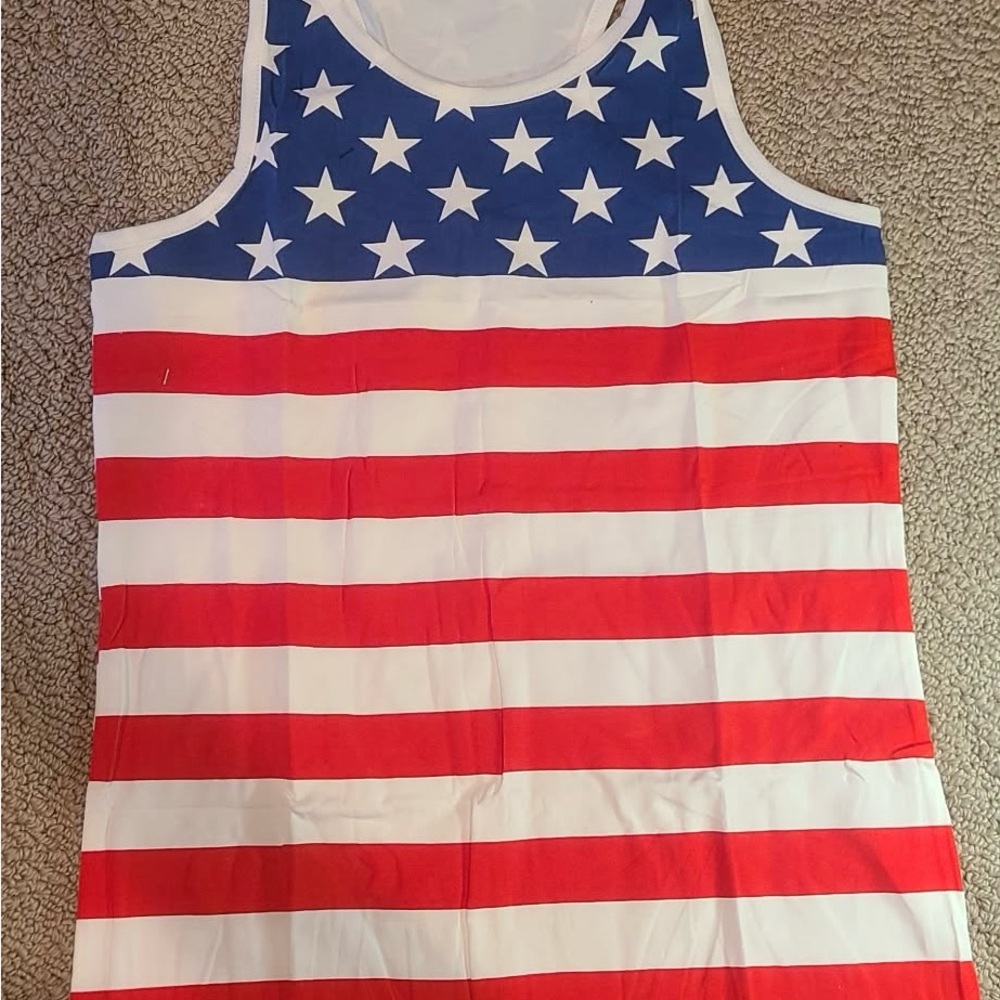 Patriotic Stars and Stripes Kids Tank Top